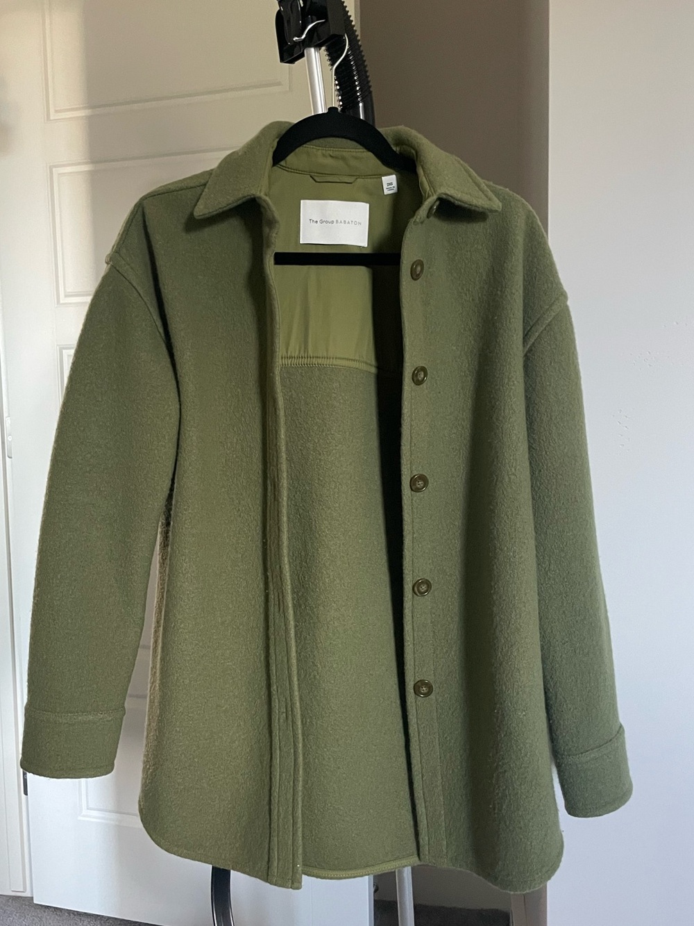 Aritzia Olive Wool-Blend Oversized Shacket